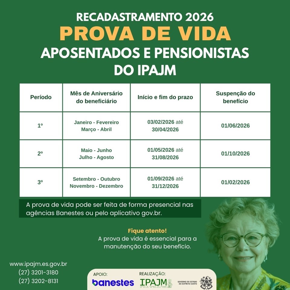 Leia mais sobre o artigo Recadastramento obrigatório do IPAJM: aposentados e pensionistas com prova de vida pendente devem regularizar situação