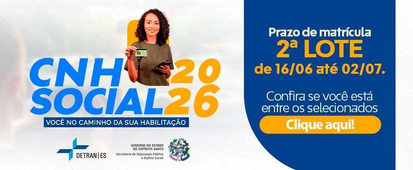 Leia mais sobre o artigo CNH Social: matrículas abertas para contemplados no Lote 02